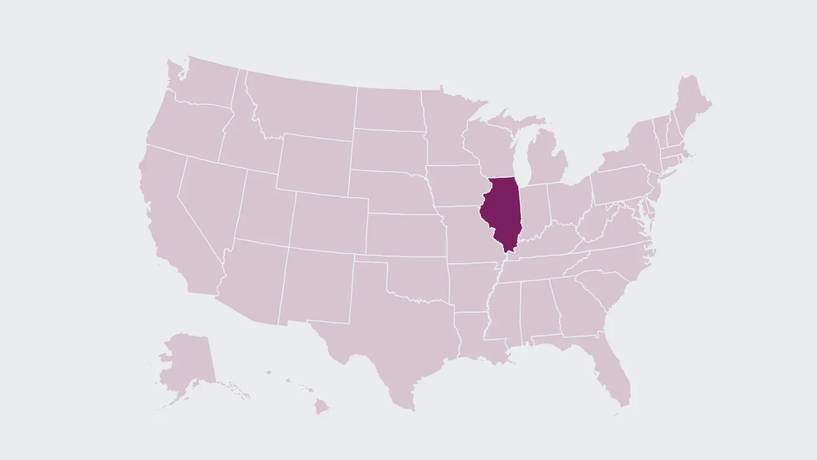 Map of the United States with Illinois highlighted